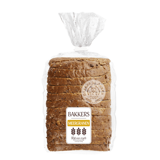 Foto van Bakker van der Akker Bakkers meergranen half op witte achtergrond