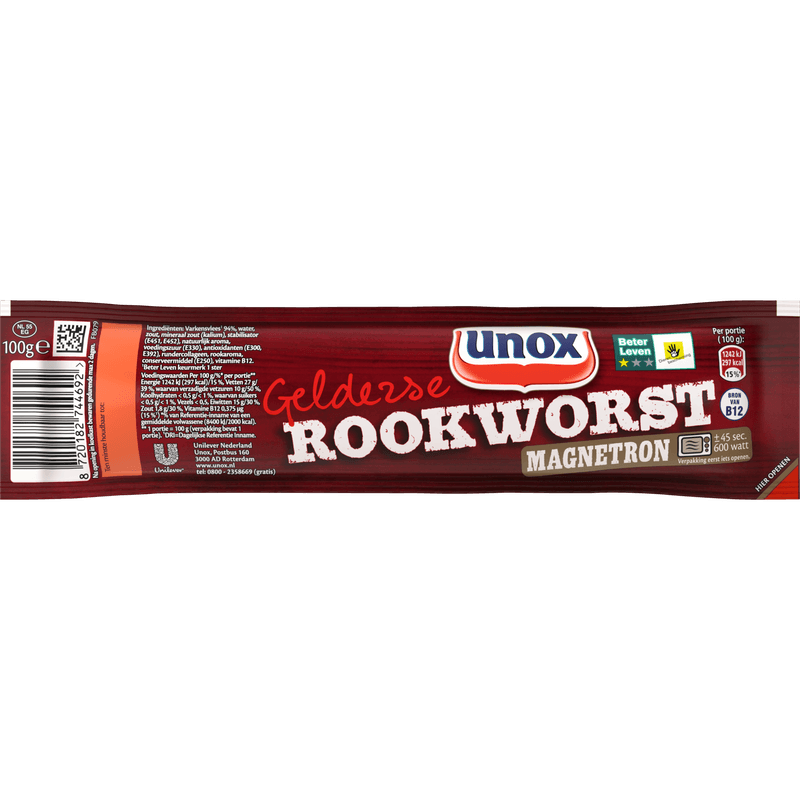 Unox Gelderse rookworst magnetron