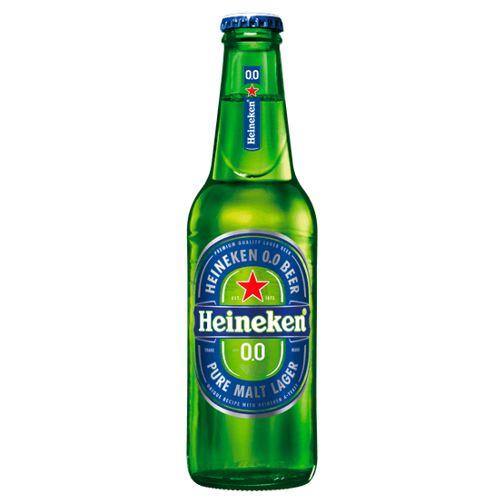 Foto van Heineken Pilsener alcoholvrij op witte achtergrond