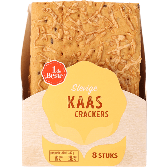 Foto van 1 de Beste Crackers kaas op witte achtergrond