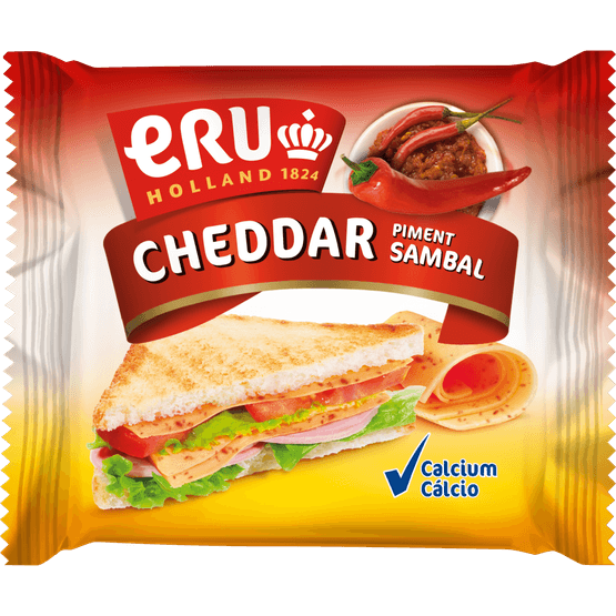 Foto van ERU Cheddar 45+ Sambal op witte achtergrond