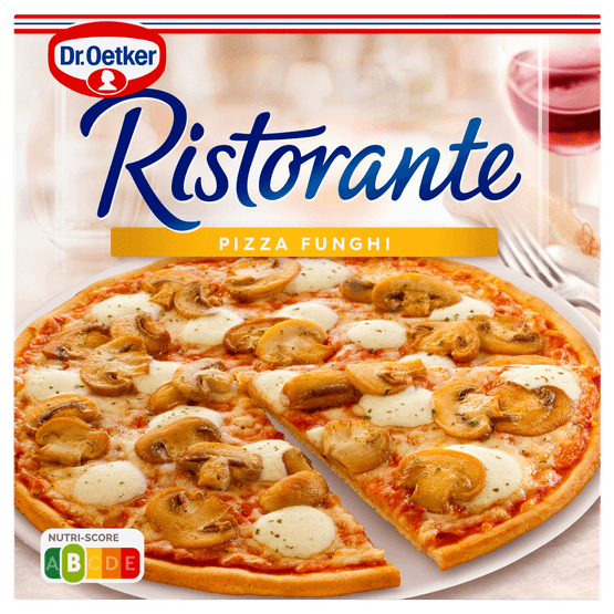 Foto van Dr. Oetker Ristorante pizza funghi op witte achtergrond
