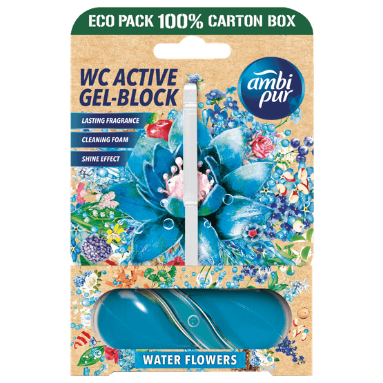 Foto van Ambi Pur Toiletblok water flowers op witte achtergrond