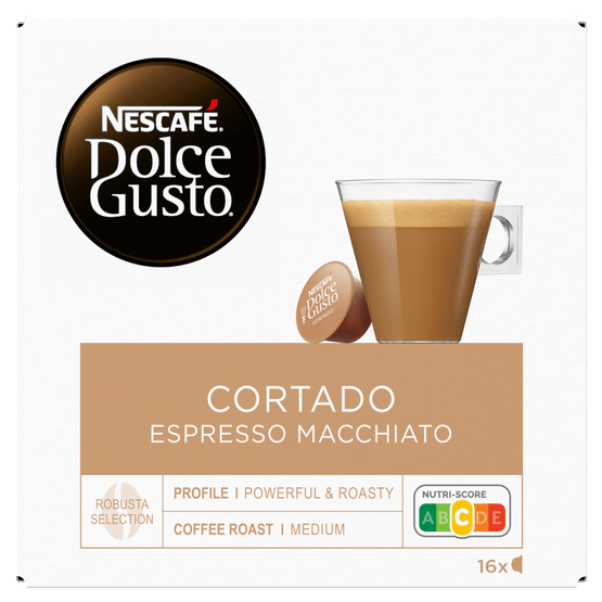 Foto van Nescafé Dolce gusto cortado espresso macchiatto op witte achtergrond