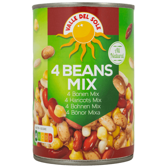 Foto van Valle Del Sole 4 bonen mix op witte achtergrond