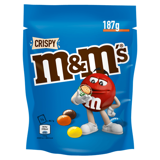 Foto van M&M's Crispy op witte achtergrond