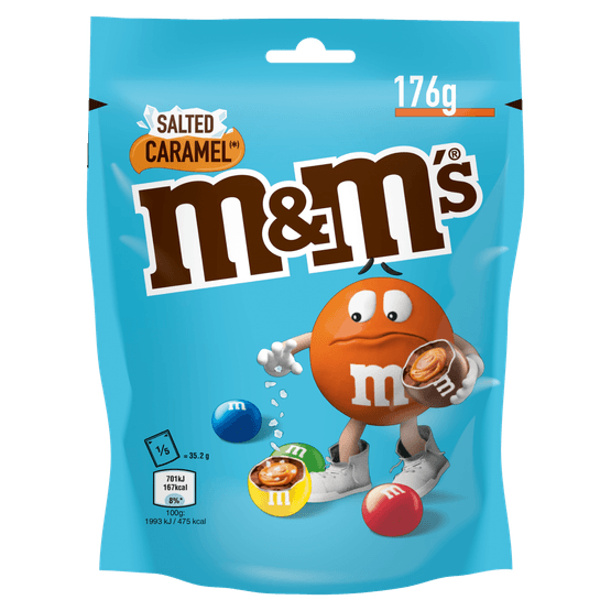 Foto van M&M's Salted caramel op witte achtergrond