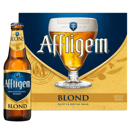 Foto van Affligem Blond op witte achtergrond