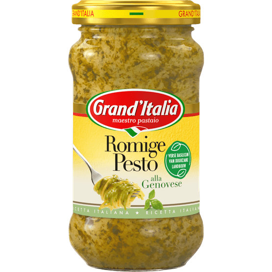 Foto van Grand'Italia Pesto alla genovese romig op witte achtergrond
