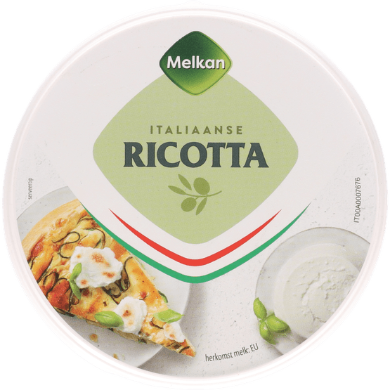 Foto van Melkan Ricotta op witte achtergrond