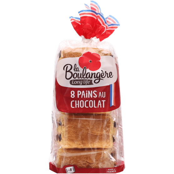 Foto van La Boulangère Chocoladebroodjes 8 stuks op witte achtergrond
