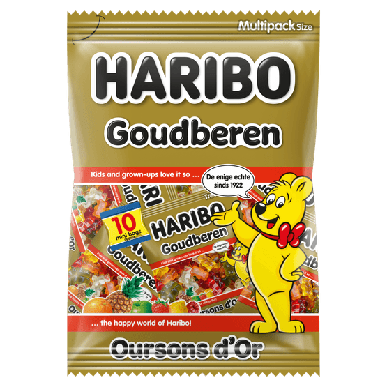 Foto van Haribo Goudberen mini 20 st. op witte achtergrond