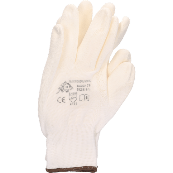 Foto van Schilderhandschoenen maat M of L op witte achtergrond