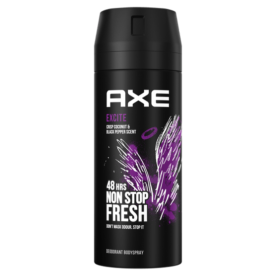 Foto van AXE Deodorant excite op witte achtergrond