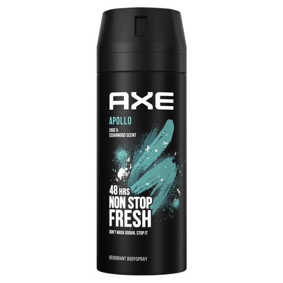 Foto van AXE Apollo deospray op witte achtergrond