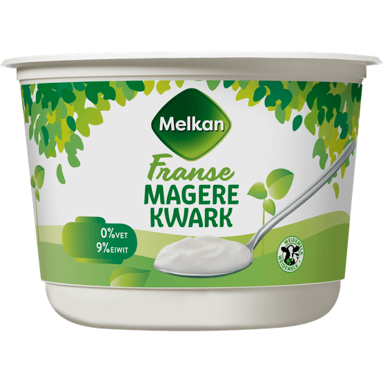 Foto van Melkan Milde franse kwark mager op witte achtergrond