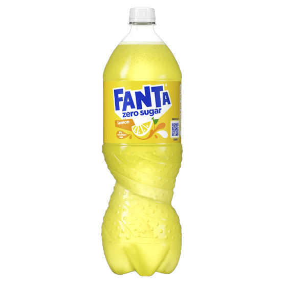 Foto van Fanta Lemon no sugar op witte achtergrond