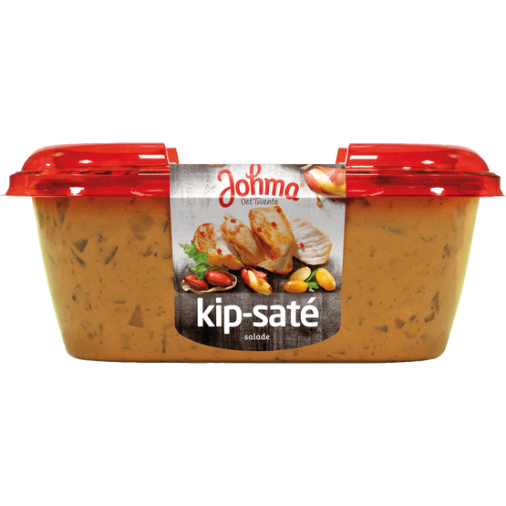 Foto van Johma Kip saté salade op witte achtergrond