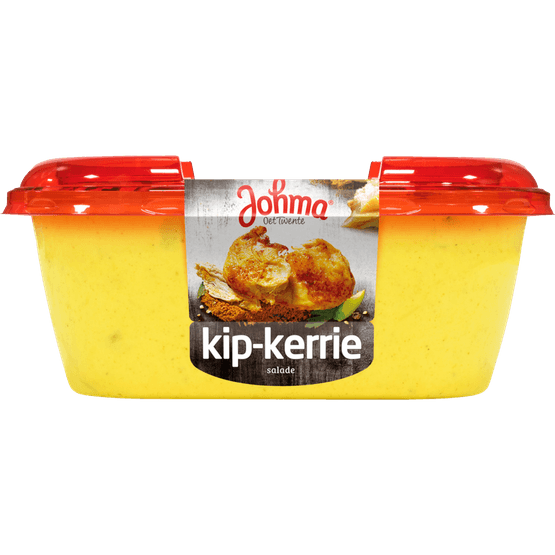 Foto van Johma Kip kerrie salade op witte achtergrond