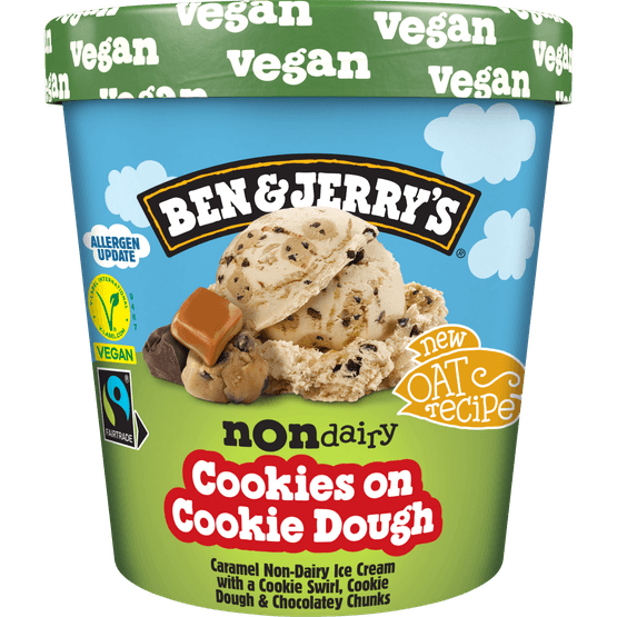 Foto van Ben & Jerry's Cookies on cookie dough non dairy op witte achtergrond