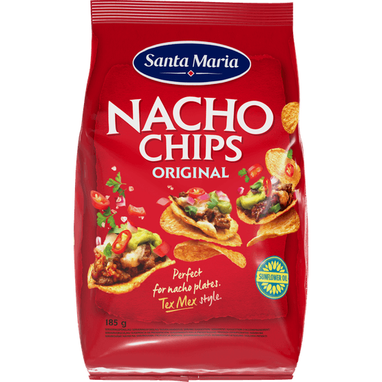 Foto van Santa Maria Tortilla chips nacho op witte achtergrond