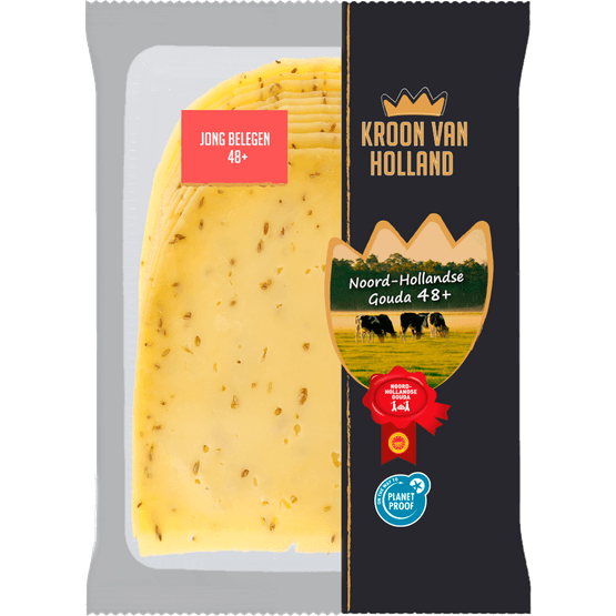 Foto van Kroon van Holland Jong belegen komijn 48+ plakken op witte achtergrond