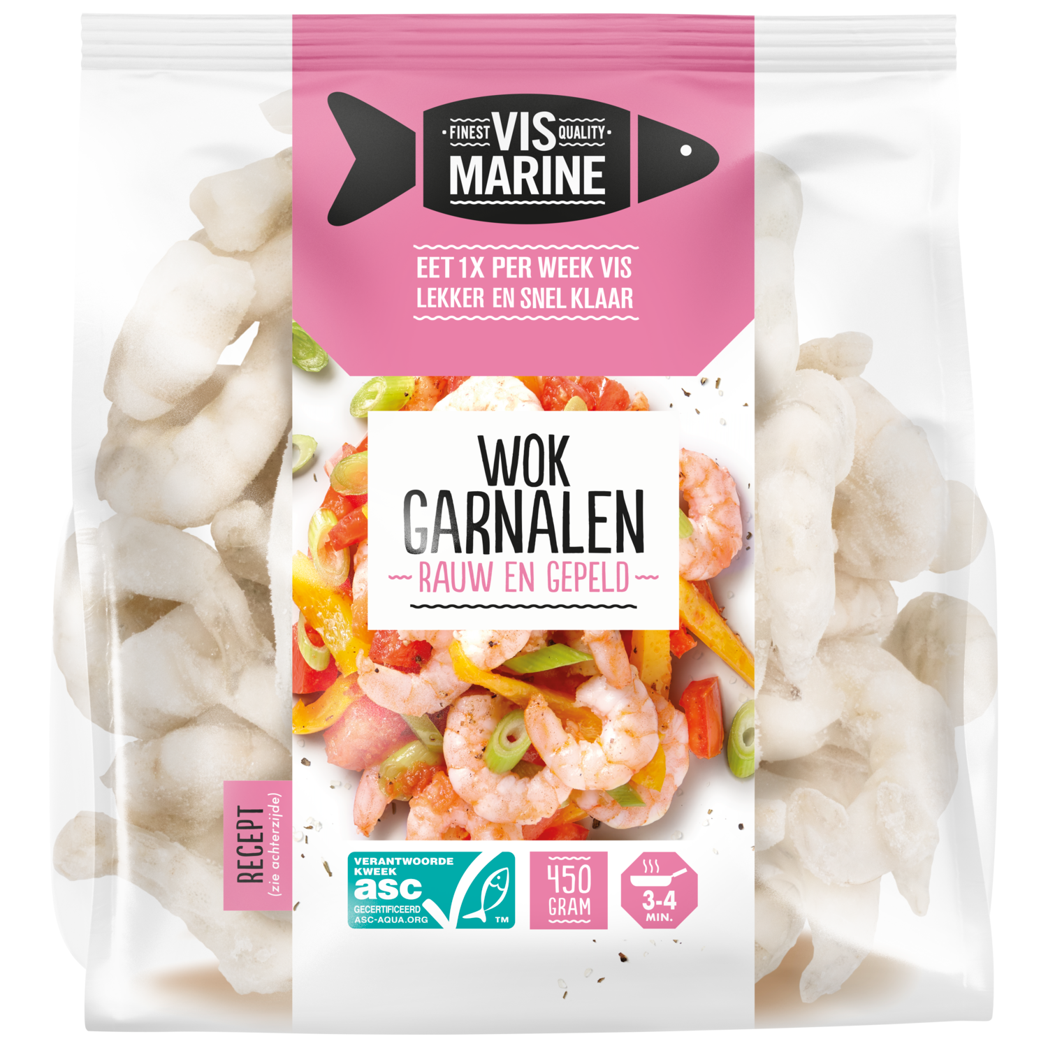 Vis Marine Wok garnalen rauw en gepeld