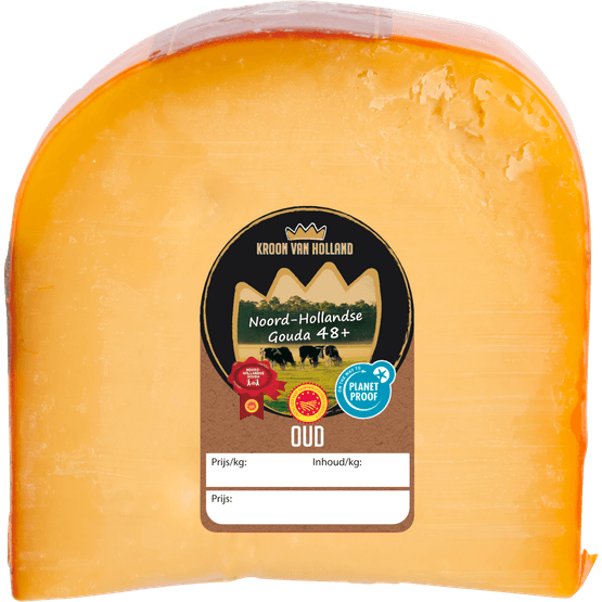 Foto van Kroon van Holland Oude kaas 48+ stuk op witte achtergrond