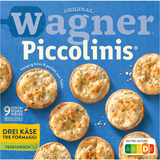 Foto van Wagner Piccolinis tre formaggi, 9 stuks op witte achtergrond