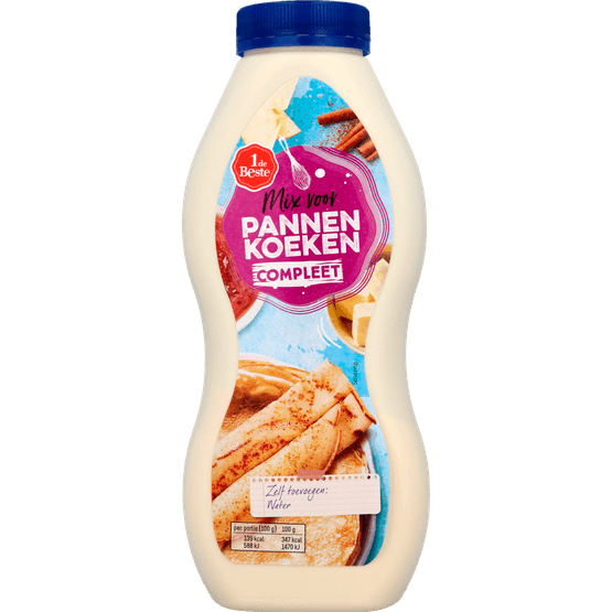 Foto van 1 de Beste Pannenkoekenmix shaker compleet op witte achtergrond