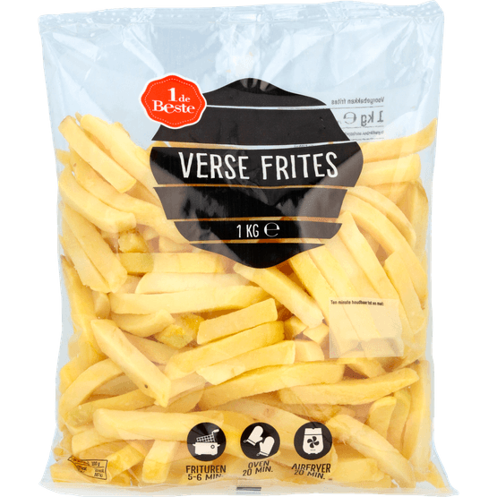 Foto van 1 de Beste Verse frites op witte achtergrond