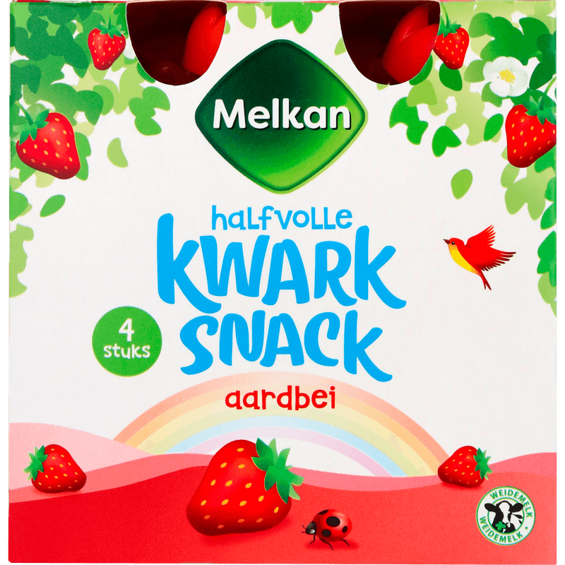 Melkan Halfvolle kwark snack aardbei 4 st.