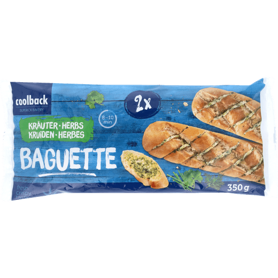 Foto van Coolback Baguette kruidenboter 2 st. op witte achtergrond