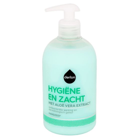 Foto van Derlon Vloeibare zeeppompje hygiëne op witte achtergrond