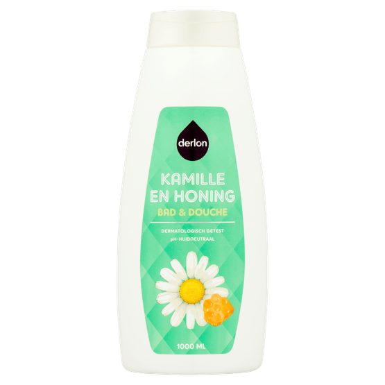 Foto van Derlon Bad & douche kamille en honing op witte achtergrond