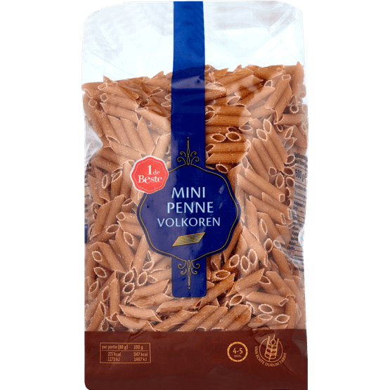 Foto van 1 de Beste Penne volkoren mini op witte achtergrond