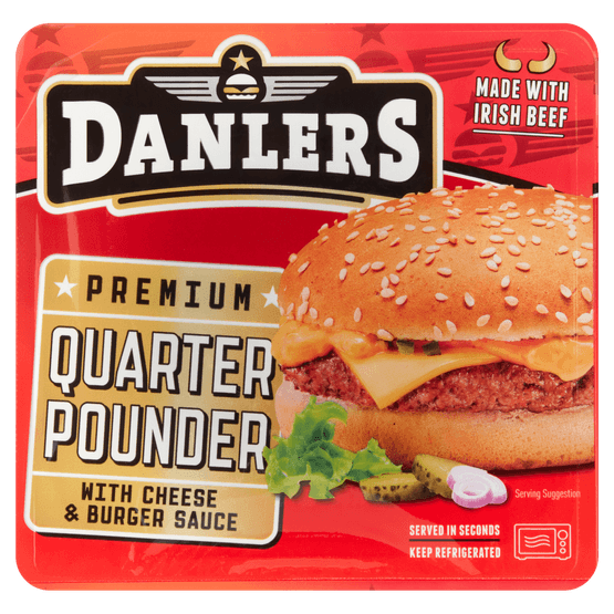 Foto van Danlers Premium quarter pounder 2 stuks op witte achtergrond