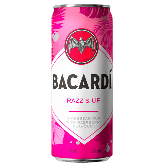 Foto van Bacardi Razz & up op witte achtergrond