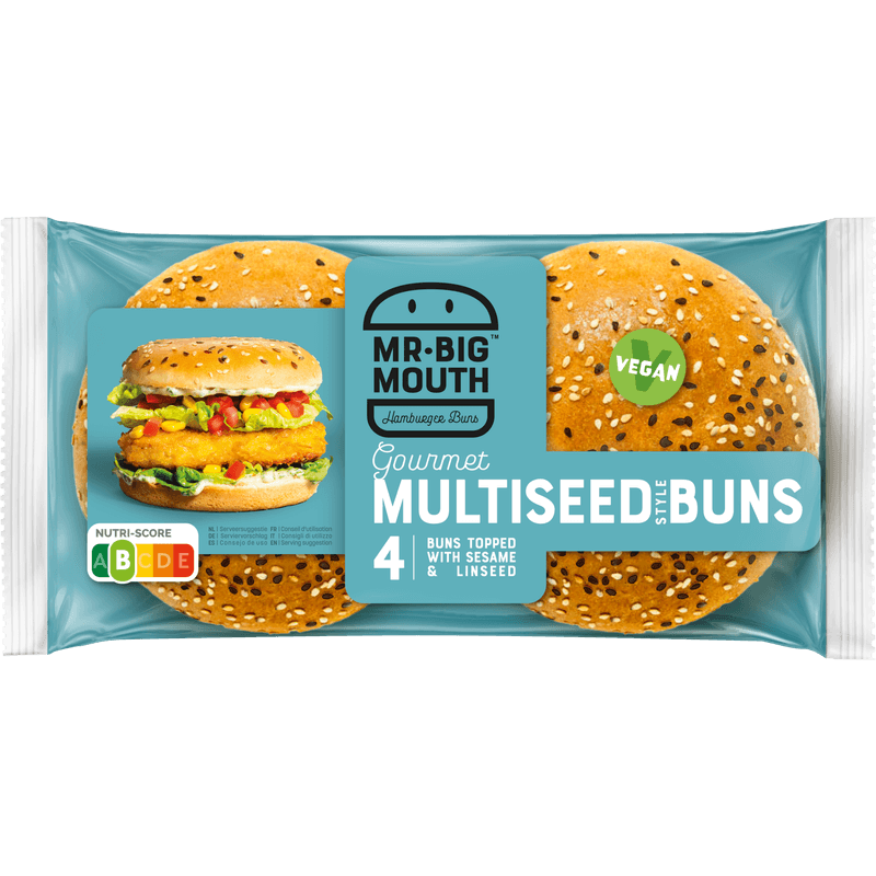 Mr. Big Mouth Hamburger bun multiseeds