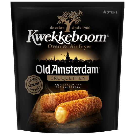 Foto van Kwekkeboom Oven kroketten old Amsterdam 4 stuks op witte achtergrond