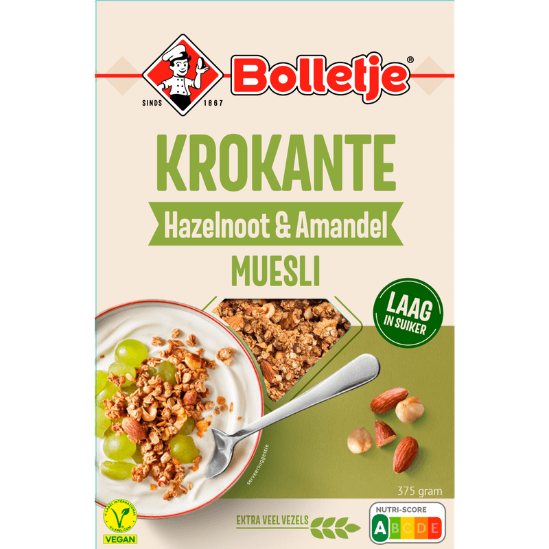Bolletje Krokante Hazelnoot & Amandel Muesli 375 g