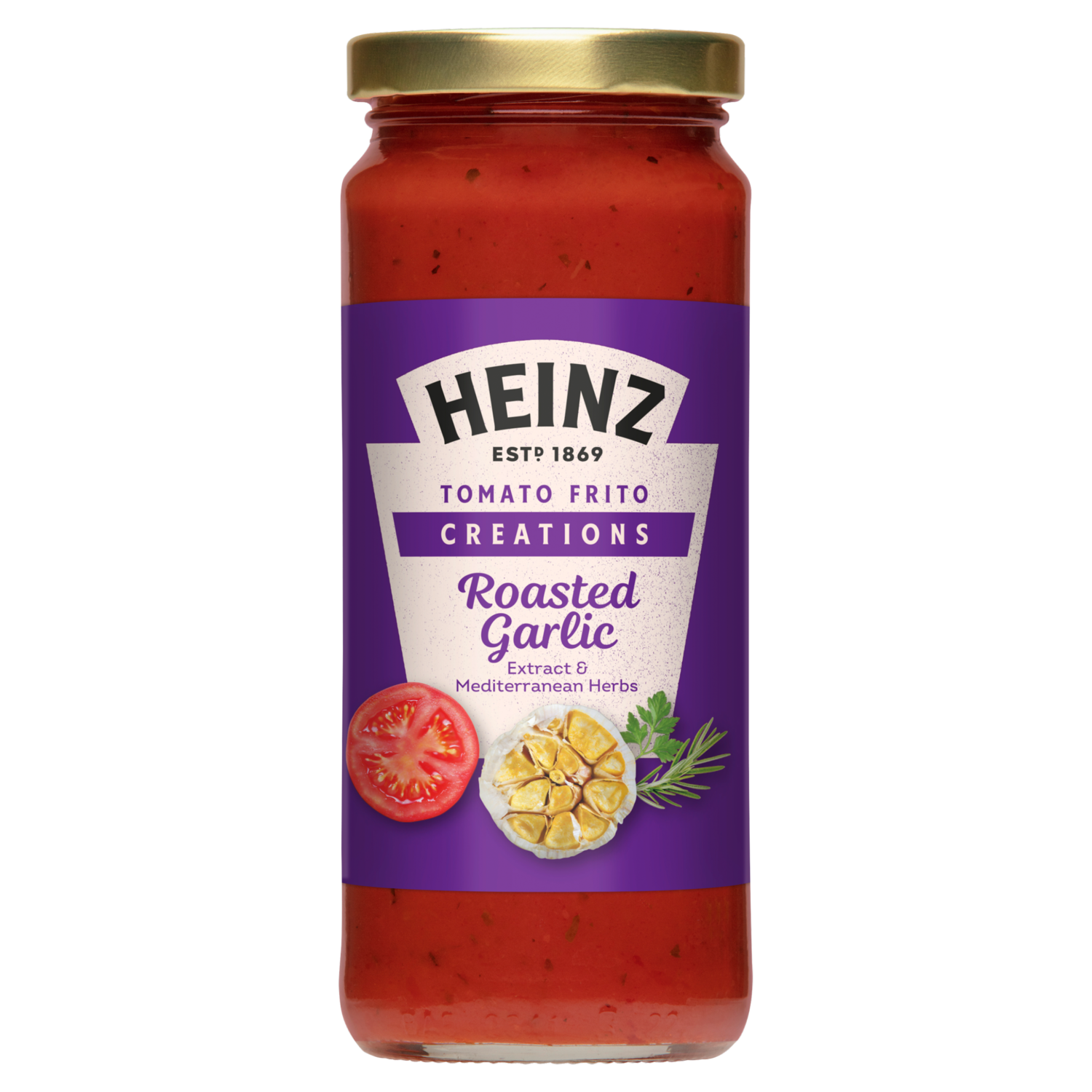 Heinz Tomato Frito Creations met geroosterde knoflook & Mediterraanse kruiden