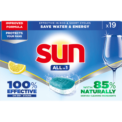 Sun Vaatwastabletten all in one lemon - 19 Stuks