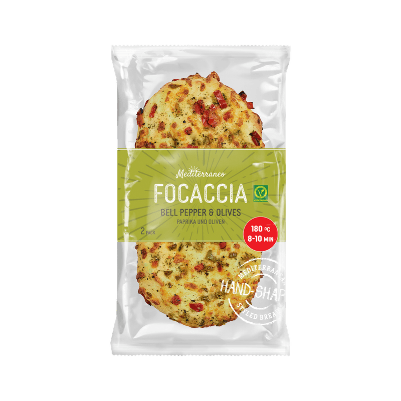 Boboli Duo focaccia paprika & olijf