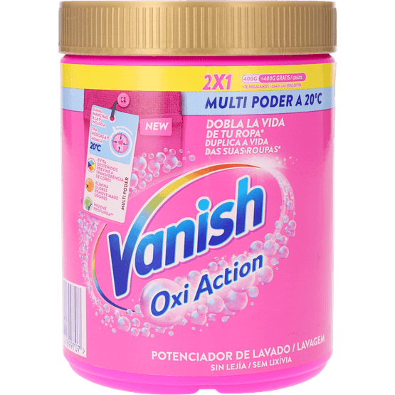 Foto van Vanish Wasmiddelversterker pink op witte achtergrond