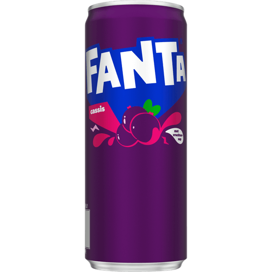 Foto van Fanta Cassis op witte achtergrond