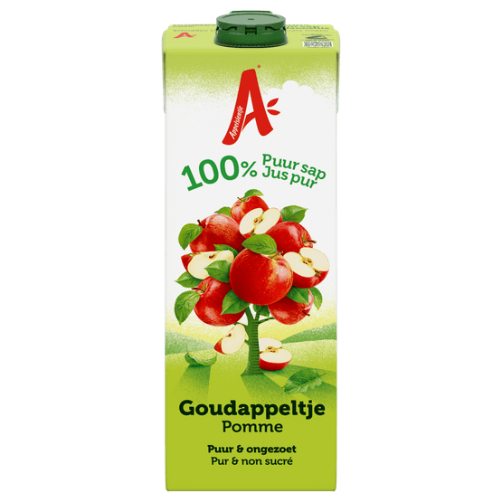 Foto van Appelsientje Appelsap Goudappeltje op witte achtergrond