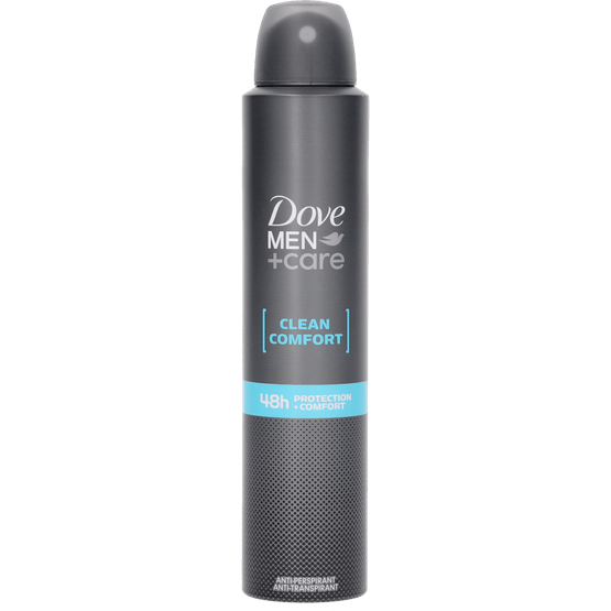 Foto van Dove Deospray men clean comfort op witte achtergrond