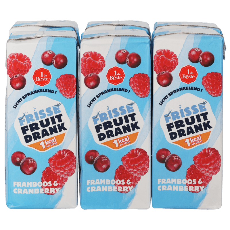 1 De Beste Frisse fruitdrank framboos&cranberry 6x200ml