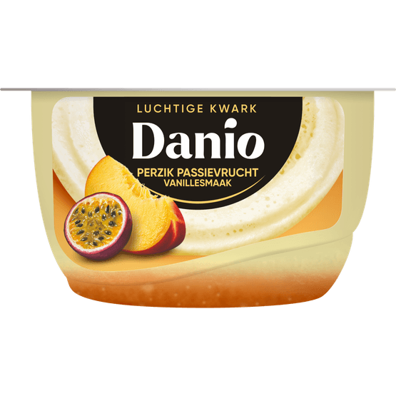 Foto van Danio Luchtige kwark perzik-passie 2 stuks op witte achtergrond